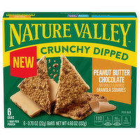 Nature Valley Granola Squares, Peanut Butter Chocolate, Crunchy Dipped - 6 Each 