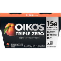 Oikos Triple Zero Peach Greek Yogurt - 1.32 Pound