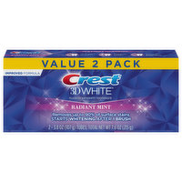 Crest Toothpaste, Fluoride Anticavity, Radiant Mint, Value 2 Pack - 2 Each 