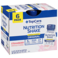 TopCare Nutrition Shake, Strawberry, Original, 6 Pack - 6 Each 