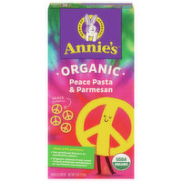 Annie's Pasta & Cheese, Organic, Peace Pasta & Parmesan - 6 Ounce