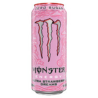 Monster Energy Drink, Zero Sugar, Ultra Strawberry Dreams - 16 Fluid ounce 