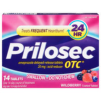 Prilosec Acid Reducer, 20 mg, Coated Tablets, Wildberry - 14 Each
