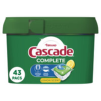 Cascade Complete Pods, ActionPacs Dishwasher Detergent, Lemon, 43 Ct - 43 Each 