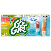 Go-Gurt Icecream Pops, Low Fat, Red, White & Blue, Orange Cream - 8 Each 