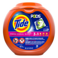 Tide Detergent, Fresh Coral Blast, 3-in-1, Pacs