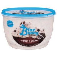 Blue Bunny Frozen Dairy Dessert, Cookies & Cream, Premium
