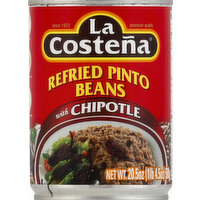 La Costena Pinto Beans, Refried, with Chipotle - 20.5 Ounce 