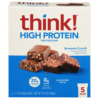 Think! High Protein Bars, Brownie Crunch, 5 Pack - 5 Each 