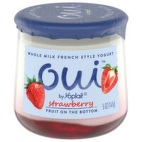 Oui Yogurt, Whole Milk, French Style, Strawberry, Fruit on the Bottom - 5 Ounce 