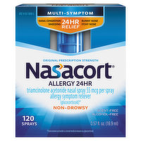 Nasacort Nasal Spray, Allergy 24 Hr, Multi-Symptom, Non-Drowsy, Original Prescription Strength, 55 mcg - 0.57 Fluid ounce 