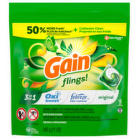 Gain Detergent, 3 in 1, Original, Pacs - 16 Each 