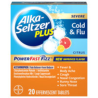 Alka-Seltzer Plus Cold & Flu, Severe, Citrus, Effervescent Tablets - 20 Each 