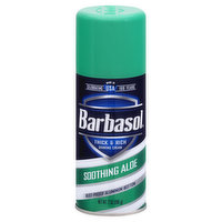 Barbasol Shaving Cream, Thick & Rich, Soothing Aloe - 7 Ounce