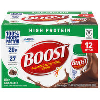 Boost Balanced Nutritional Drink, High Protein, Rich Chocolate - 12 Each 