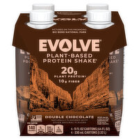 Evolve Protein Shake, Plant-Based, Double Chocolate - 4 Each 