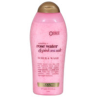 Ogx Scrub & Wash, Sensitive + Rose Water & Pink Sea Salt - 19.5 Fluid ounce 