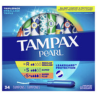 Tampax Tampons, Regular/Super/Super Plus, Unscented, Triplepack