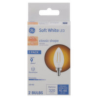 GE Bulbs, LED BC, Soft White, Classic Shape, 4 Watts, 2 Pack - 2 Each 
