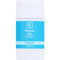 Social CBD Muscle Balm Stick, Cooling Mint - 75 Gram 