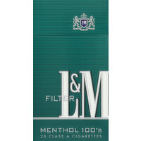 L M Cigarettes, Menthol, Filter, 100's - 20 Each 