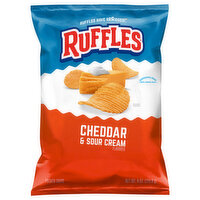 Ruffles Potato Chips, Cheddar & Sour Cream Flavored - 8 Ounce 