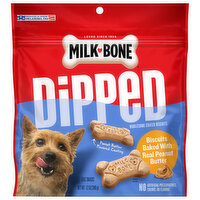 Milk-Bone Dog Snacks, Peanut Butter Flavor Coating, Dipped - 12 Ounce 