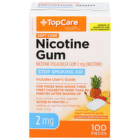 TopCare Stop Smoking Aid, 2 mg, Soft Core, Fruit Wave Flavor - 100 Each 