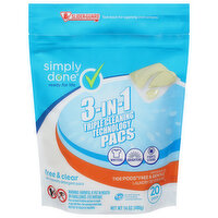 Simply Done Laundry Detergent Pacs, Ultra, Free & Clear - 20 Each 