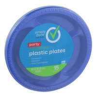 Simply Done Party Compartment Plastic Plates ( 15 count ) - 15 Each 