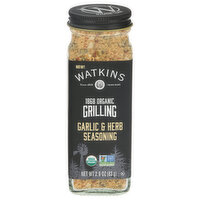 Watkins Seasoning, Organic, Garlic & Herb, Grilling