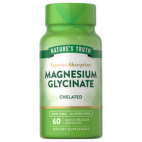 Nature's Truth Magnesium Glycinate, Chelated, Superior Absorption, Quick Release Capsules - 60 Each 