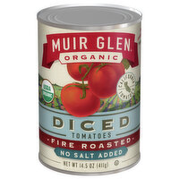 Muir Glen Tomatoes, Fire Roasted, Diced - 14.5 Ounce 