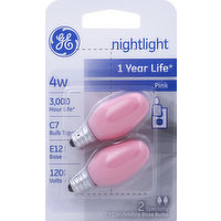 GE Specialty Nightlight Bulbs, Pink, 4 Watts, C7
