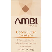 AMBI Cleansing Bar, Cocoa Butter - 3.5 Ounce 