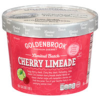 Goldenbrook Sherbet, Premium, Cherry Limeade - 0.5 Gallon 