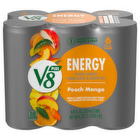 V8 Energy Beverage, Peach Mango - 6 Each 