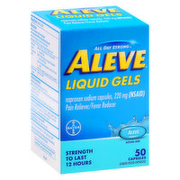 Aleve Pain Reliever/Fever Reducer, 220 mg, Liquid Gels, Capsules - 50 Each 