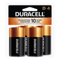 Duracell Batteries, Alkaline, D, 1.5V, 4 Pack - 4 Each 