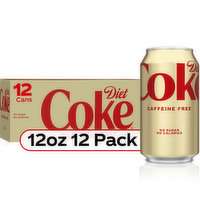Diet Coke Cola, Caffeine Free, Fridge Pack - 12 Each 