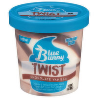 Blue Bunny Frozen Dairy Dessert, Chocolate Vanilla, Twist - 1 Pint 