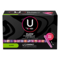 U by Kotex Tampons, Compact, Super, Unscented - 45 Each 