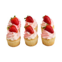 Fresh Strawberry Cupcakes - 6 Each 