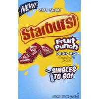 Starburst Drink Mix, Zero Sugar, Fruit Punch, Singles To Go!