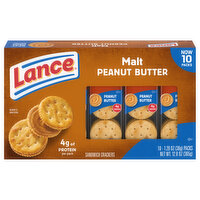 Lance Sandwich Crackers, Peanut Butter, Malt, 10 Packs