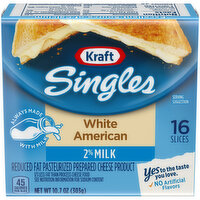 Kraft Cheese Slices, 2% Milk Reduced Fat White American Cheese - 10.7 Ounce 