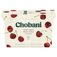 Chobani Yogurt, Greek, Non-Fat, Black Cherry, Value 4 Pack - 4 Each 