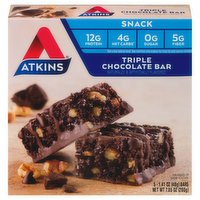 Atkins Snack, Triple Chocolate Bar - 5 Each 