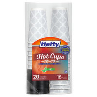 Hefty Hot Cups, To-Go, 16 Fluid Ounce - 20 Each