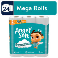 Angel Soft Bathroom Tissue, Unscented, Mega Roll, 2-Ply